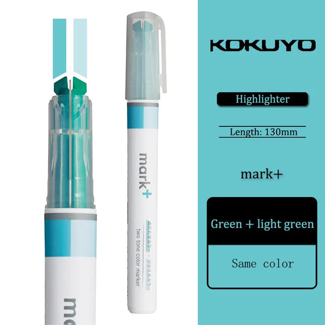 Kokuyo - Mark+ Two Tone Colour Marker Highlighter (Options available)