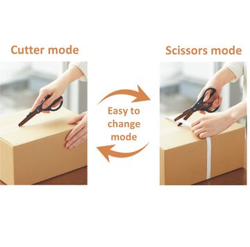 Kokuyo - Hakoake 2 Way Scissors x Cutter (Light Grey)