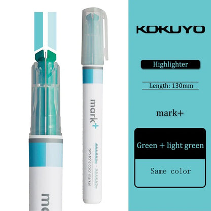 Kokuyo - Mark+ Two Tone Colour Marker Highlighter (Options available)