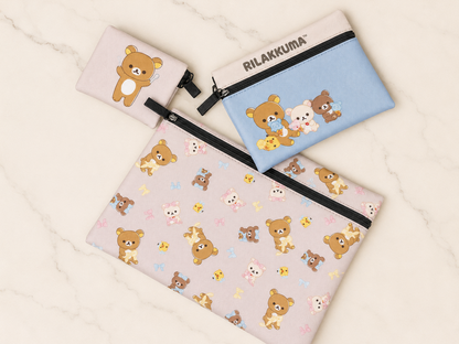 Rilakkuma Pouch Set 3-Piece set in Large, Medium & Small Sizes