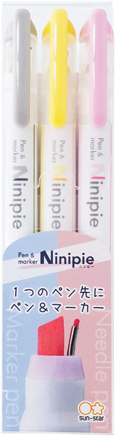 Sun-star Ninipie Pen & Marker in 1 Nib (Set of 3) Bandai Namco