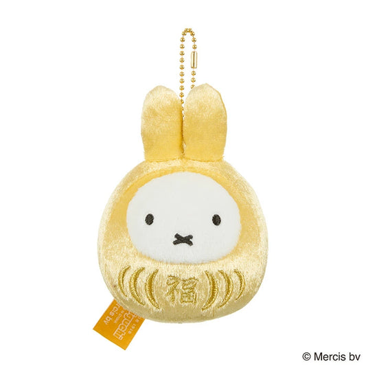 Miffy - Plush Keychain - Lucky Daruma (Gold)