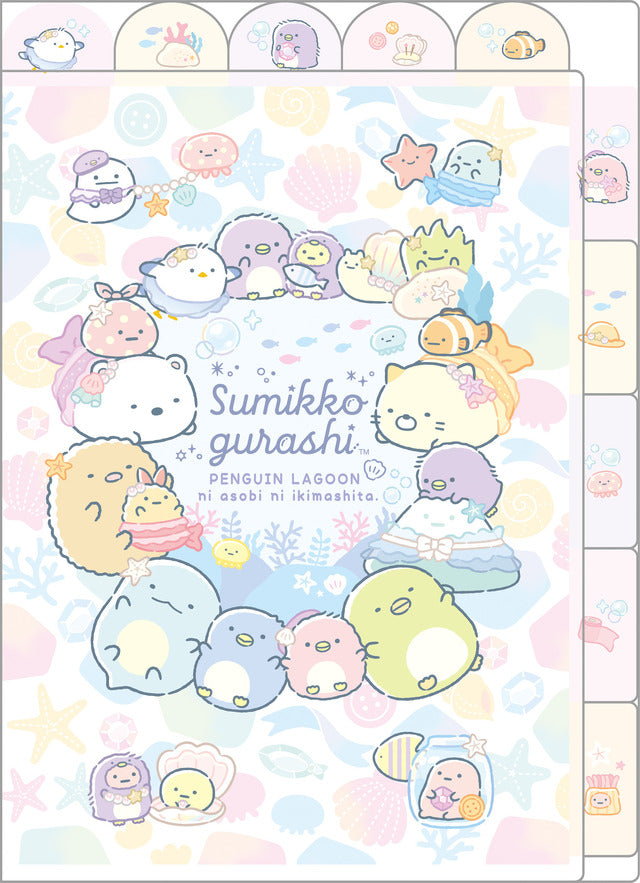 Sumikko Gurashi Vertical and Horizontal Index Holder (A4 size - 5 Pockets) ver. A Penguin Lagoon