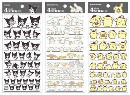 Sanrio Characters 4 size Stickers (Options available)